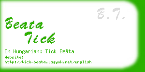beata tick business card
